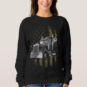 Sudadera Camionero Bandera Americana Big Rig Semi-Trailer C