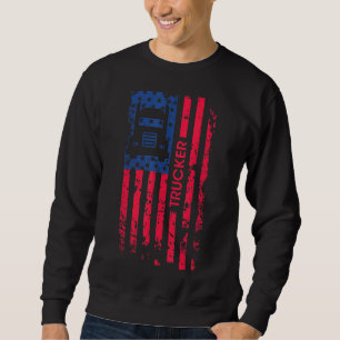Sudadera Camionero Bandera Patriótica Estadounidense 4 De J