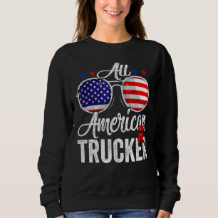 Sudadera Camionero De Bandera Estadounidense 4 De Julio Hom