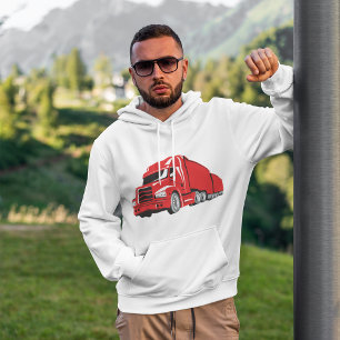 Sudadera Camionero Rojo Semicamión Big Rig