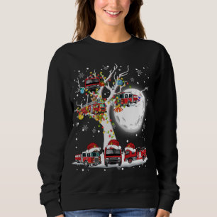 Sudadera Camiones de bomberos de Santa Claus contra Navidad