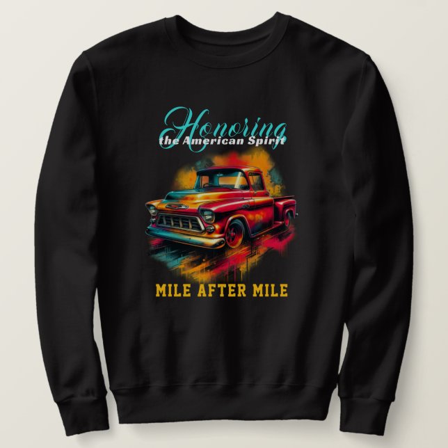 Sudadera Camioneta Clásica Americana (Anverso del diseño)