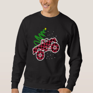 Sudadera Camioneta de granja de cuadros rojos genial traje