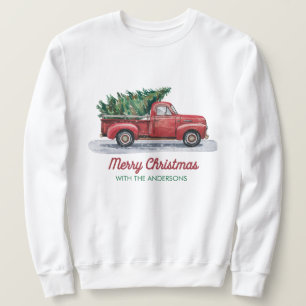 Sudadera Camioneta de Navidad con Apellido de Familia Perso