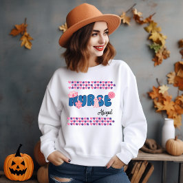 Sudadera Camisas de enfermería de Halloween con nombre