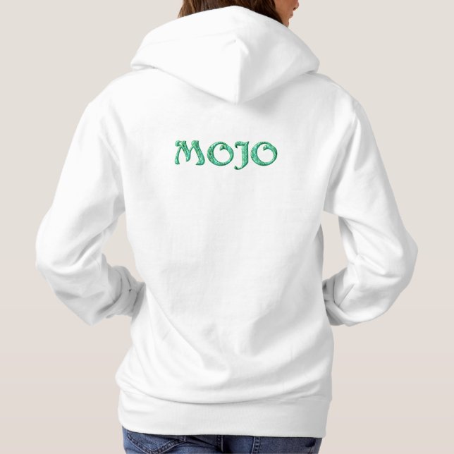 Sudadera Camisas de mojo con capucha blanca (Reverso)