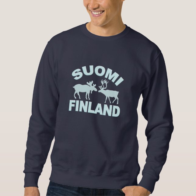Sudadera Camisas Moose y Reindeer de Finlandia - elegir est (Anverso)