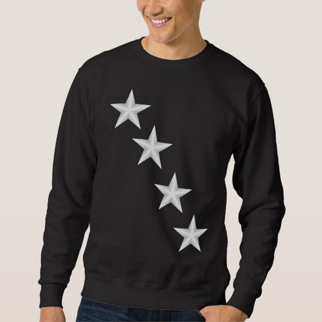 Sudadera Camisas negras del hombre con estrellas diagonales (Anverso)