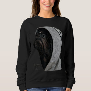 Sudadera Camisas Pug Negras Hombres Pug Mom Dad Life Tee Lo