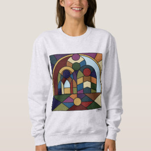 Sudadera Camisas suaves de cuello de crema mural de bloques