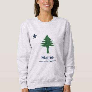 Sudadera Camisas suaves de la bandera del estado de Maine