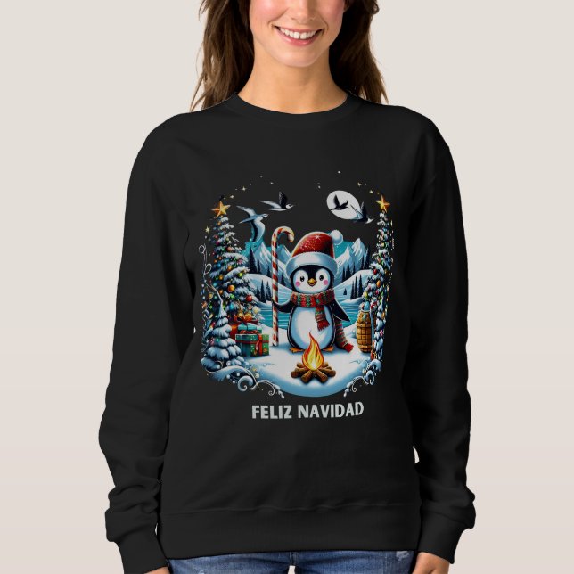 Sudadera Camisas suaves de Penguin Cute de Invierno (Anverso)