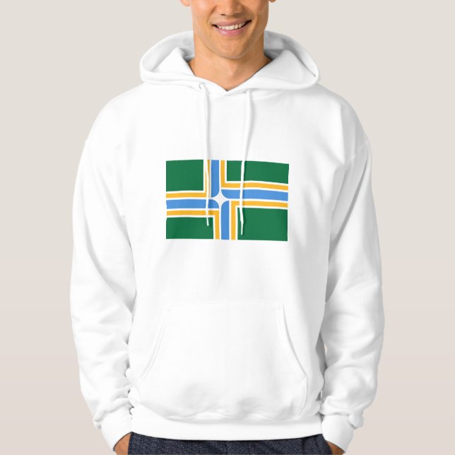 Sudadera Camisas suaves encapuchadas con bandera de Portlan (Anverso)