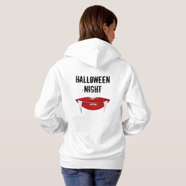 Sudadera Camisas suaves encapuchadas de la noche de Hallowe (Reverso completo)