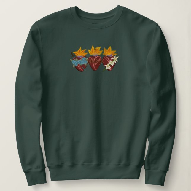 Sudadera Camisas sudorosas de corazón de la familia sagrada (Anverso del diseño)