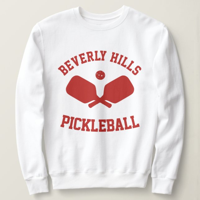 Sudadera Camisas sudorosas Red Beverly Hills Pickleball (Anverso del diseño)