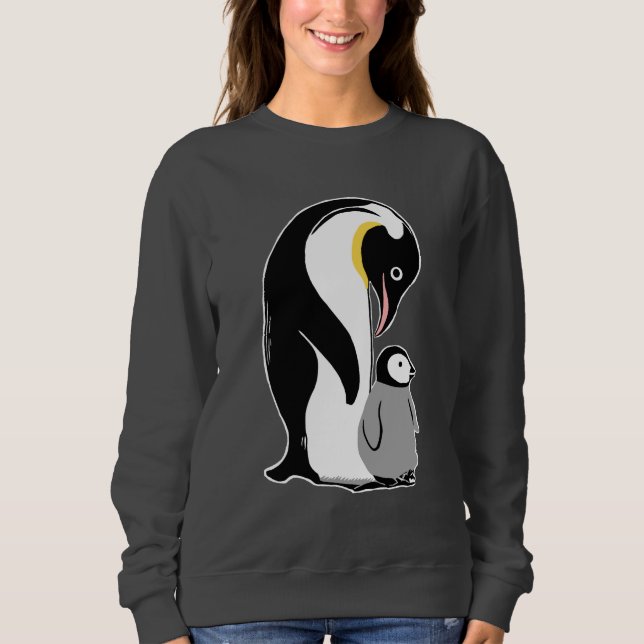 Sudadera Camisas suecas de las mujeres de los pingüinos (Anverso)