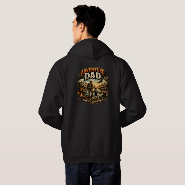 Sudadera Camiseta Adventure Dad – Camping al aire libre vin (Reverso completo)