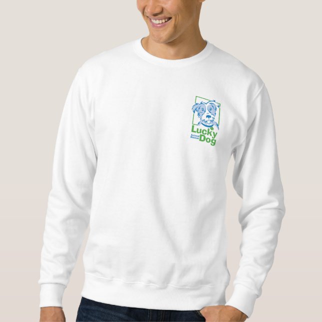 Sudadera Camiseta afortunada del perro de los hombres (Anverso)