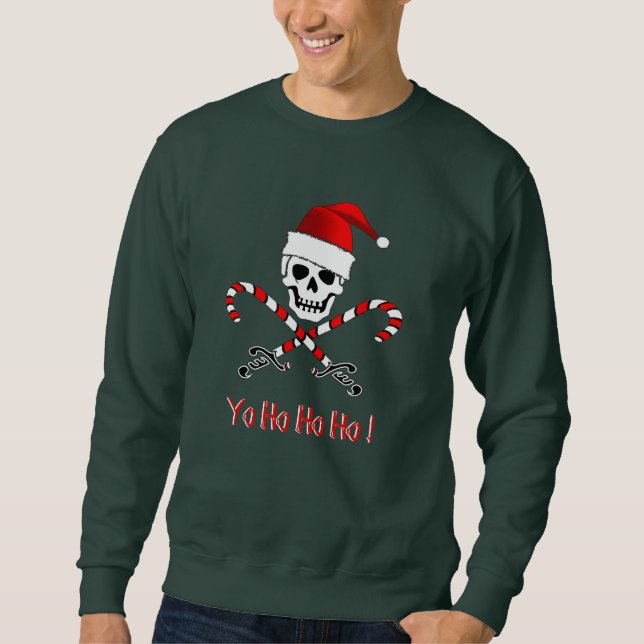 Sudadera Camiseta alegre de Rogelio del navidad del pirata (Anverso)
