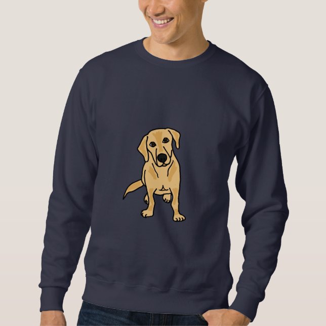 Sudadera Camiseta amarilla linda de Labrador de los CB (Anverso)