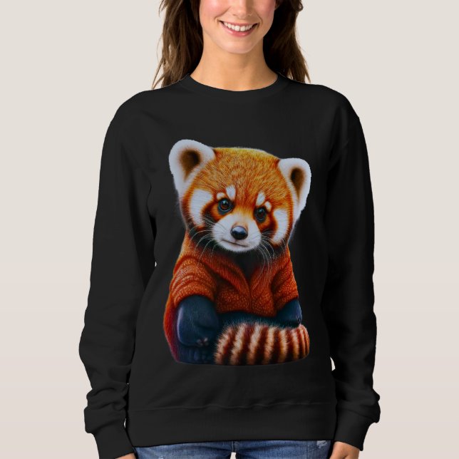 Sudadera Camiseta animal, panda roja (Anverso)