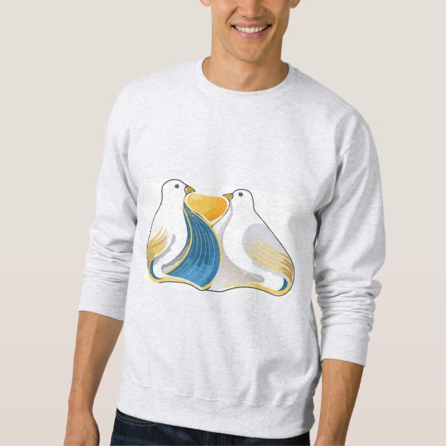 Sudadera Camiseta Art Deco Doves (Anverso)