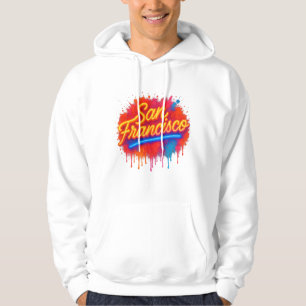 Sudadera Camiseta artística de San Francisco Neon Splash St
