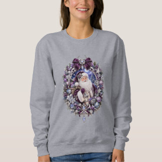 Sudadera Camiseta azul de santa de Navidad