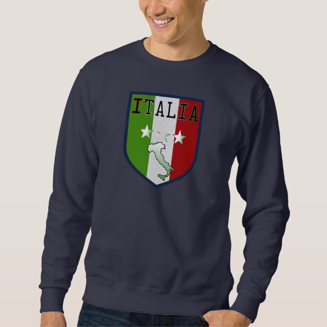 Sudadera Camiseta azul del escudo de Italia (Anverso)