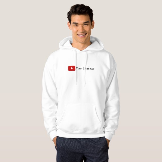 Sudadera Camiseta blanca Personalizado de nombre de canal d (Anverso completo)