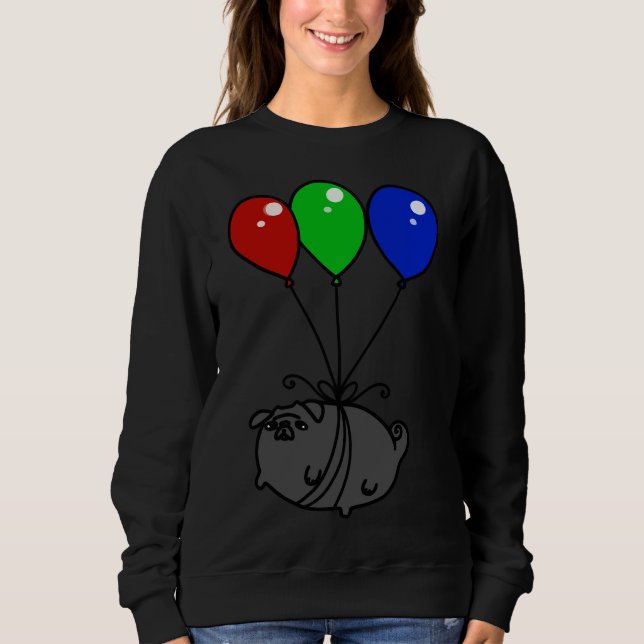 Sudadera Camiseta clásica 651 de Black Balloon Pug (Anverso)