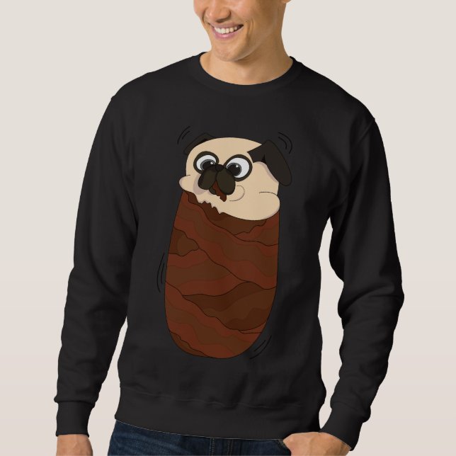 Sudadera Camiseta clásica Bacon Pug 518 (Anverso)