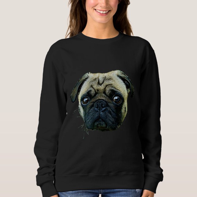 Sudadera Camiseta clásica de bonito Pug Face 296 (Anverso)