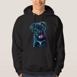 Sudadera Camiseta clásica de Camiseta de PUG NEGRO CUTE 624