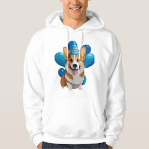 Sudadera Camiseta clásica de cumpleaños Blue Corgi (1)