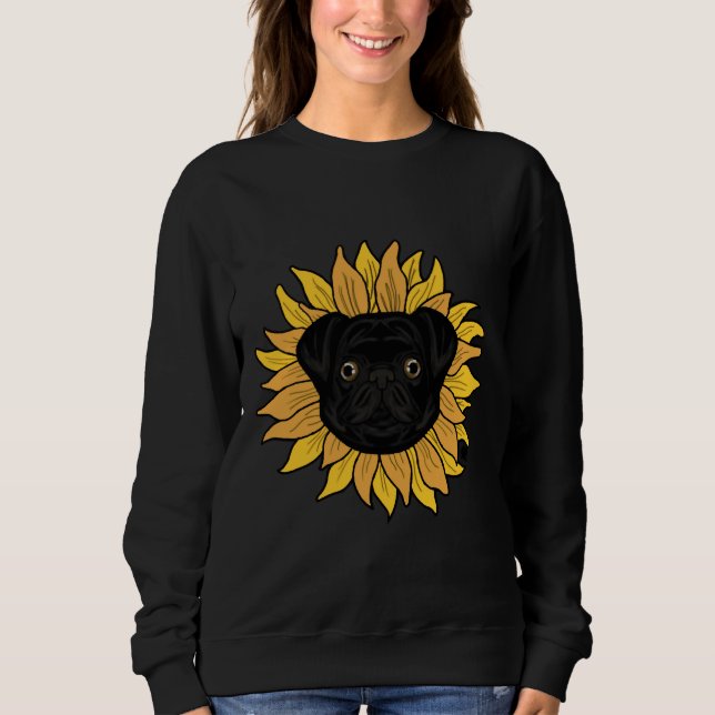 Sudadera Camiseta Clásica De Girasol Pug 470 (Anverso)