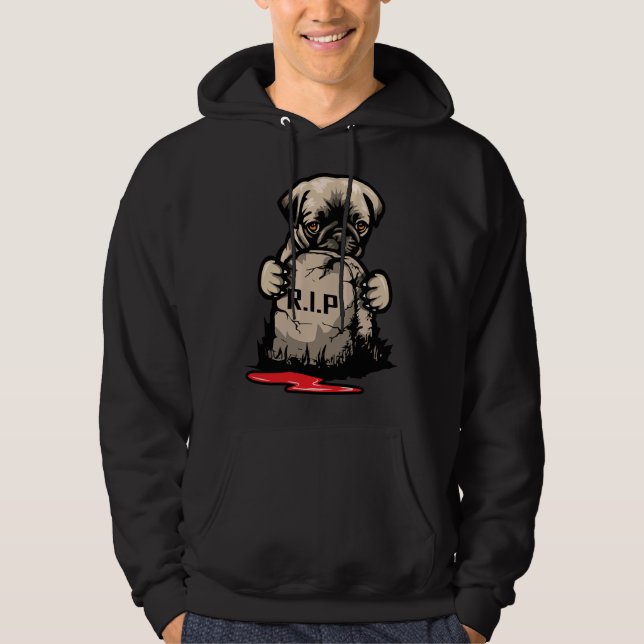 Sudadera Camiseta Clásica De Piedra De Tumba De Pug 950 (Anverso)