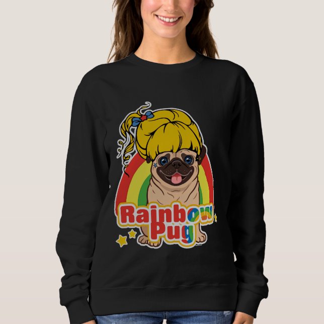 Sudadera Camiseta Clásica de Rainbow Pug 7 (Anverso)