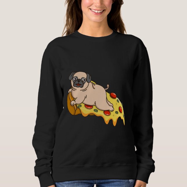 Sudadera Camiseta clásica Pug Pizza 390 (Anverso)