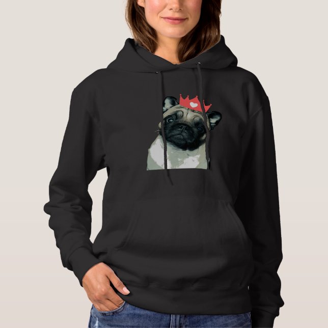 Sudadera Camiseta clásica Pug Princess 718 (Anverso)