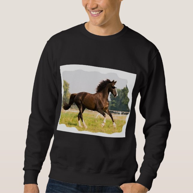 Sudadera Camiseta con caballo que lleva gafas de sol (Anverso)