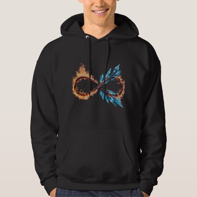 Sudadera Camiseta con capucha básica masculina con infinito (Anverso)