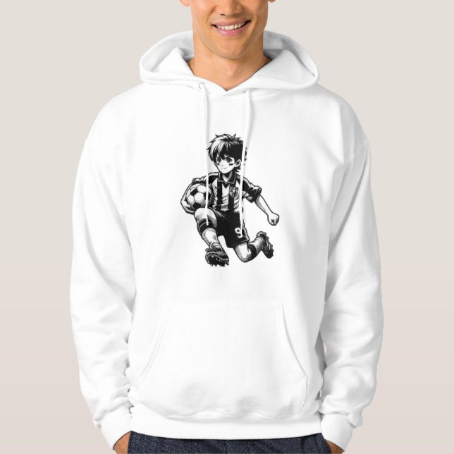 Sudadera Camiseta con capucha de diseño de jugador de fútbo (Anverso)
