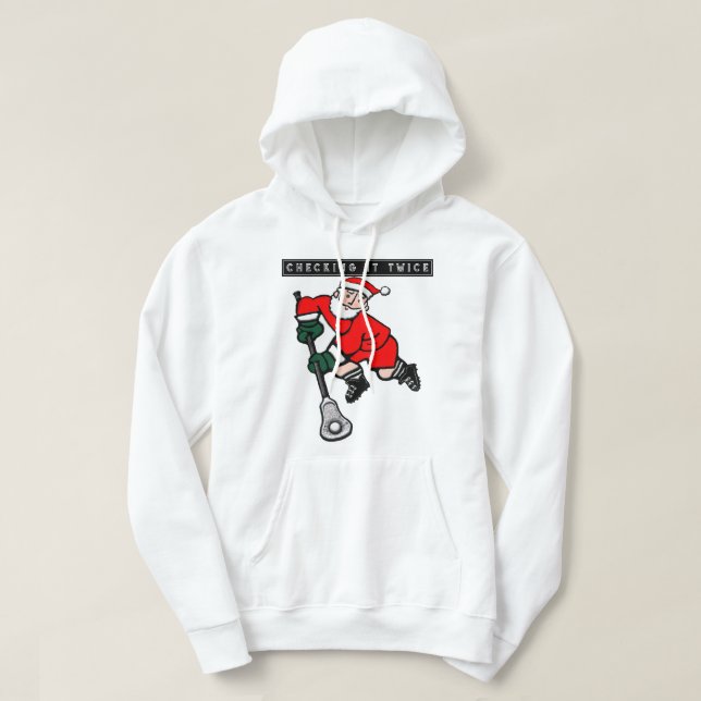 Sudadera Camiseta con capucha de Lacrosse Checking It Twice (Diseño del anverso)