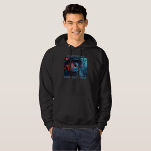 Sudadera Camiseta con capucha negra para hombres Quantum Ey