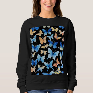Sudadera camiseta con delicadas mariposas de Relieve metali