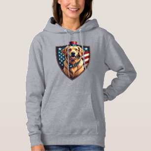 Sudadera Camiseta con grabado de Golden Retriever Patriótic
