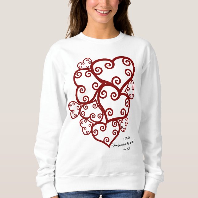 Sudadera Camiseta congénita de la conciencia del corazón (Anverso)