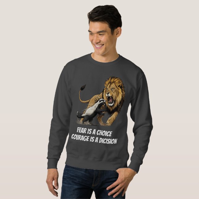 Sudadera Camiseta Courage Lion – Mentalidad Intrépida (Anverso completo)